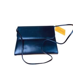 Vintage Connie Milborn Black Convertible Clutch Shoulder Bag NWT